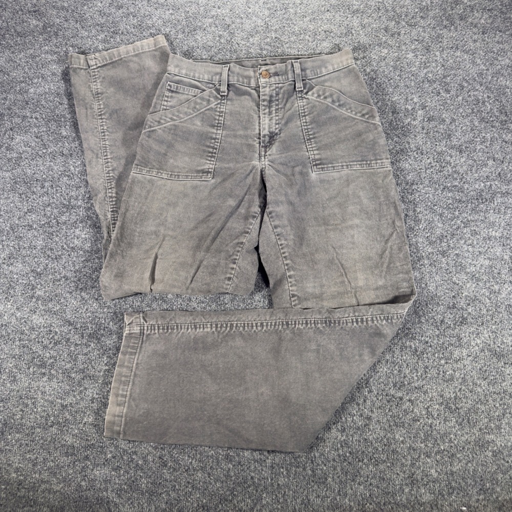 Levi's Camp Pant Corduroy Trousers Utility Grey Straight Leg 8 MIS M Womens Grey